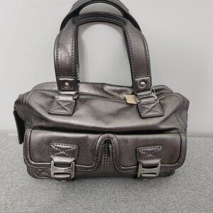 Michael Kors pewter satchel bag
